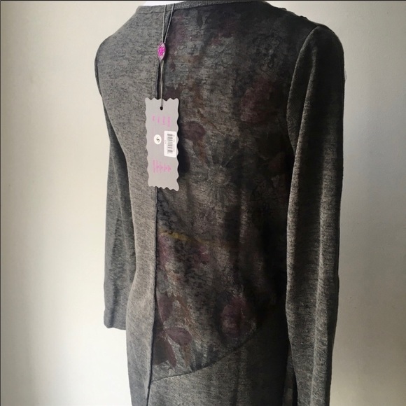 PRETTY ANGEL bohemian gray grey top tunic dress - Picture 5 of 5